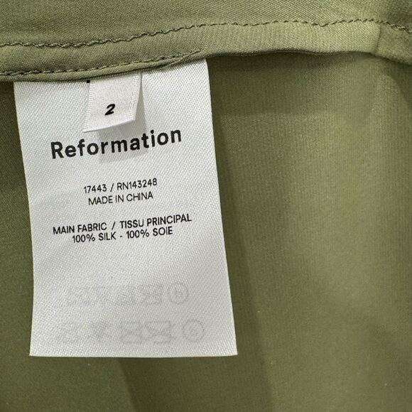 Reformation Maryanne Silk Dress in green - Picture 9 of 9